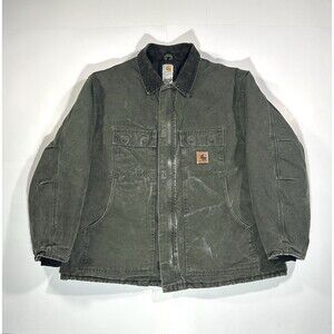 VTG Carhartt C26 MOS Green Arctic Jacket Men Size 2XL Regular Quilt Lined Mexico